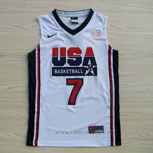 Camiseta USA 1992 Larry Bird #7 Blanco